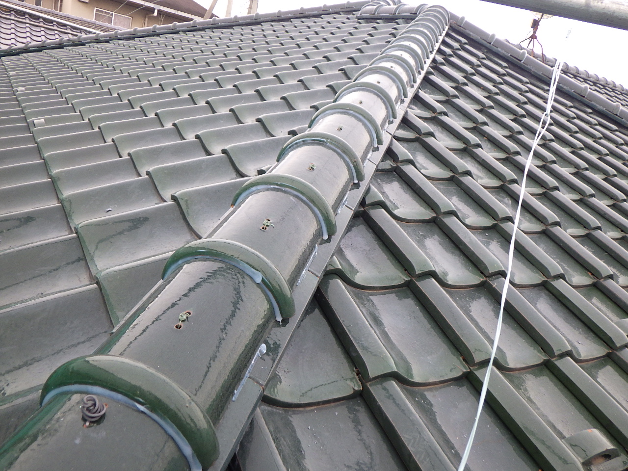 丸瓦のラバーロック終了です