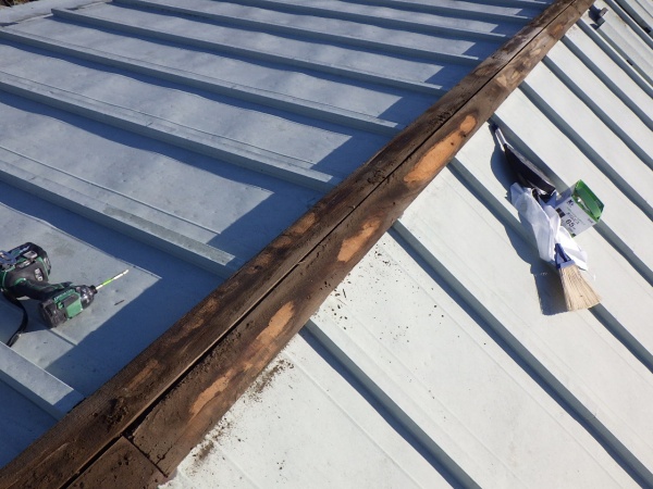 棟板金を取り外しました