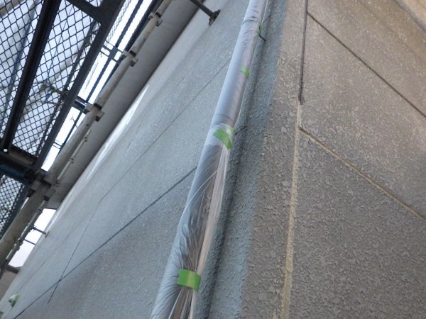 竪樋養生が終了しました