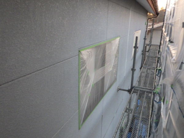 ２階窓養生が終了しました