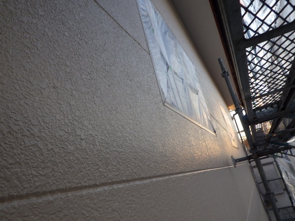 ２階外壁の上塗り終了です