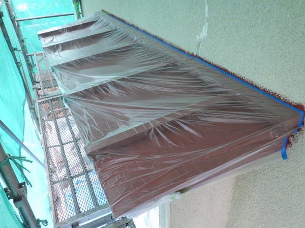 霧よけの養生終了です