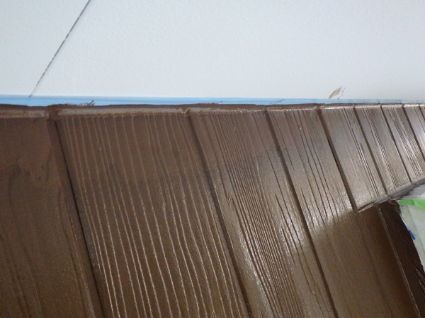 軒天取り合い塗装２回目終了です