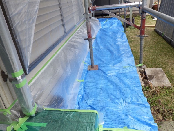 土間養生が終了しました