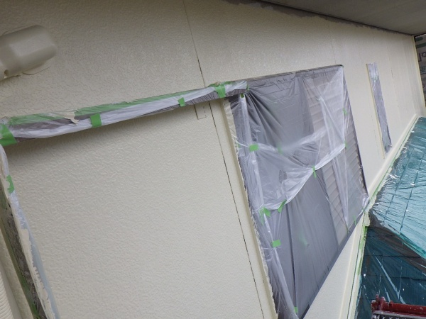 外壁面の中塗り終了です