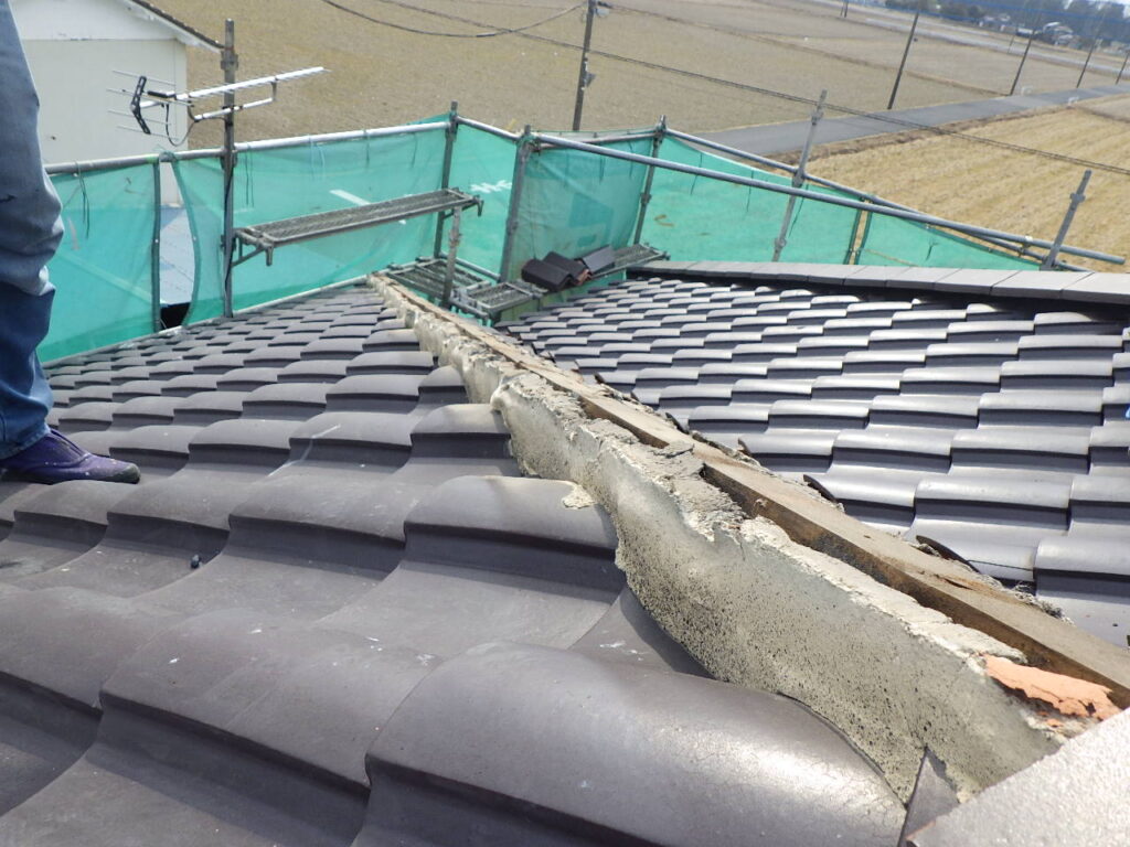 棟瓦取り外し終了