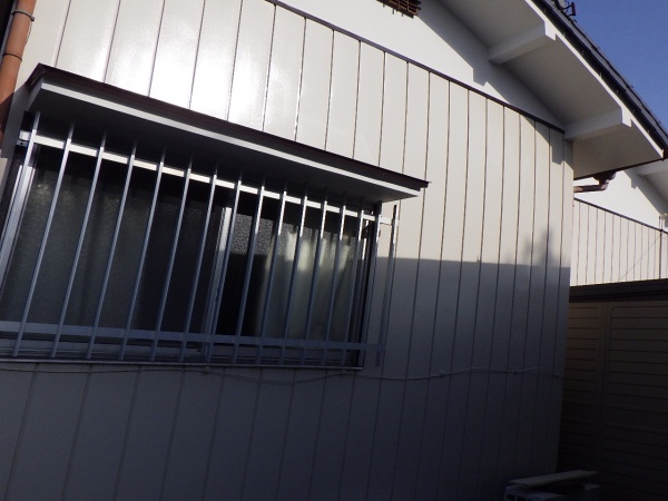 金属製サイディング部の完工です