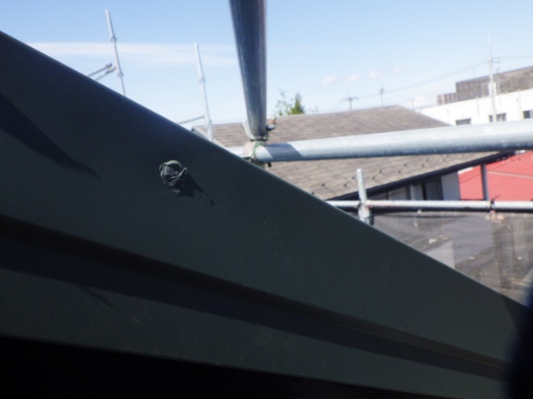 釘頭のシーリング終了です