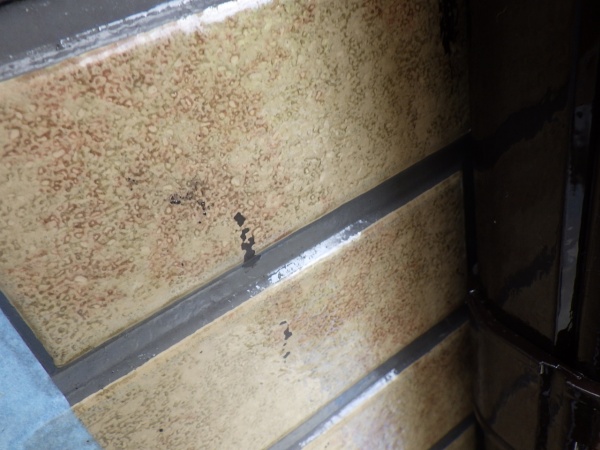 クリア塗装外壁のダメ直し中です