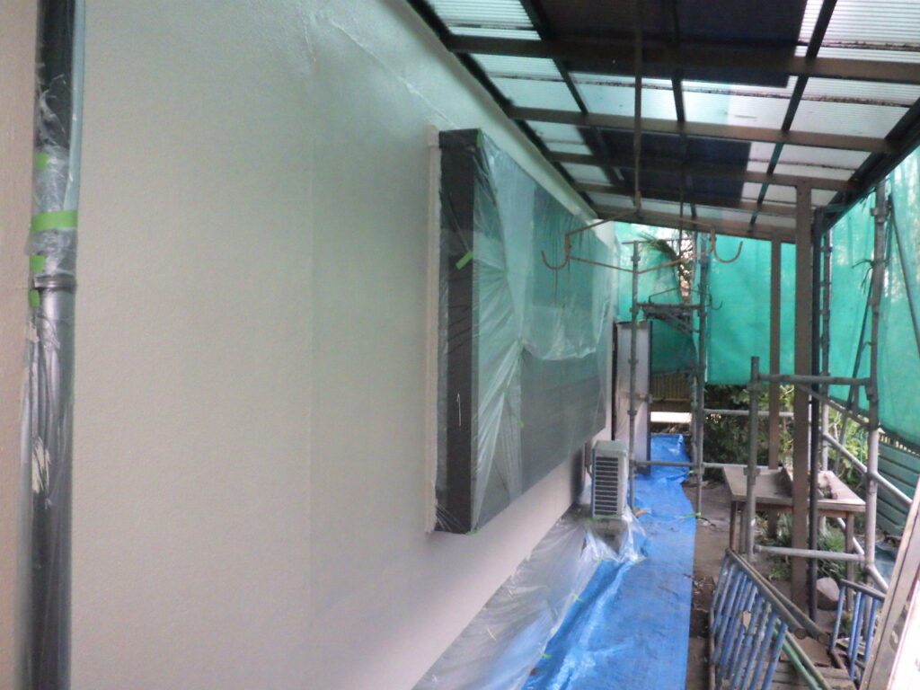 外壁上塗り塗装終了です