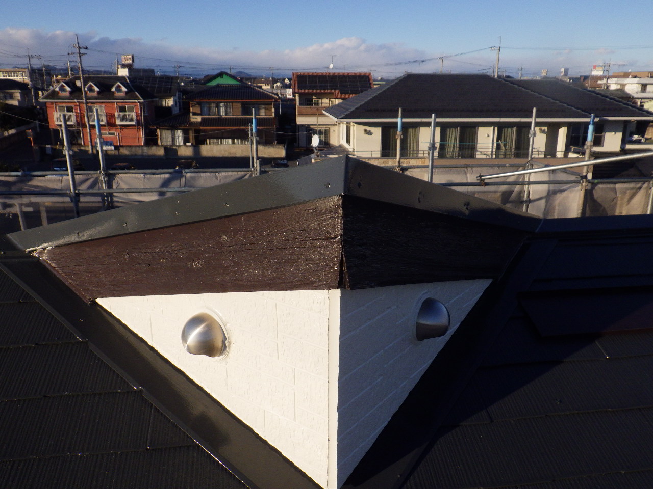 屋根頂部周辺の劣化確認