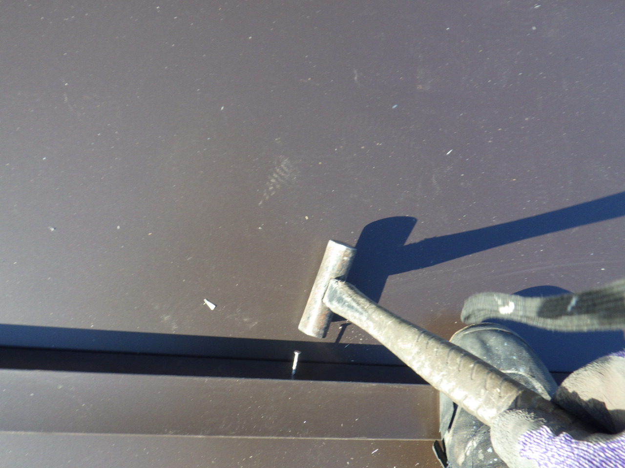 カッパの固定中です