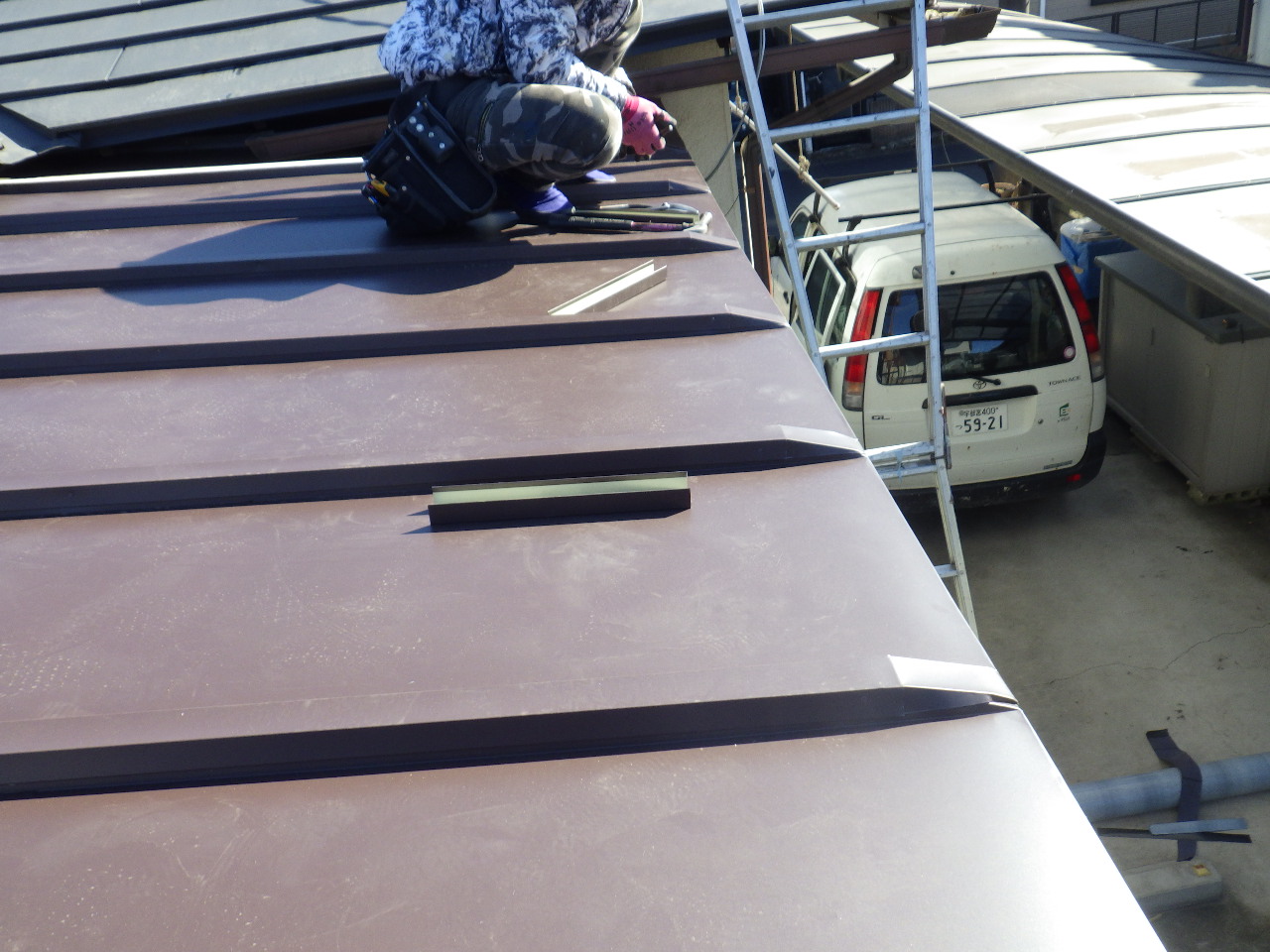 カッパの取付中です