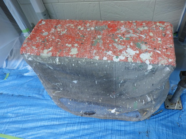 エアコンの室外機養生をしました