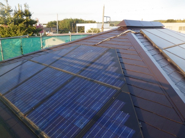 スレート屋根の上塗り終了です