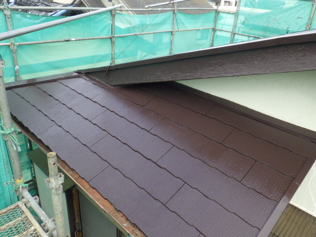 スレート屋根上塗り終了