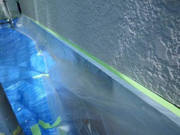 錆止め塗装部の養生終了です