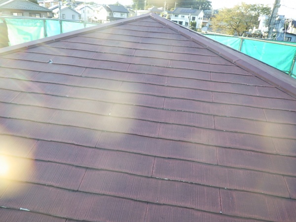スレート屋根の洗浄終了です