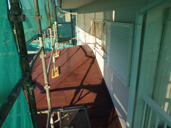 スレート屋根の洗浄終了です