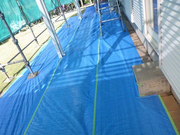 土間養生が終了しました