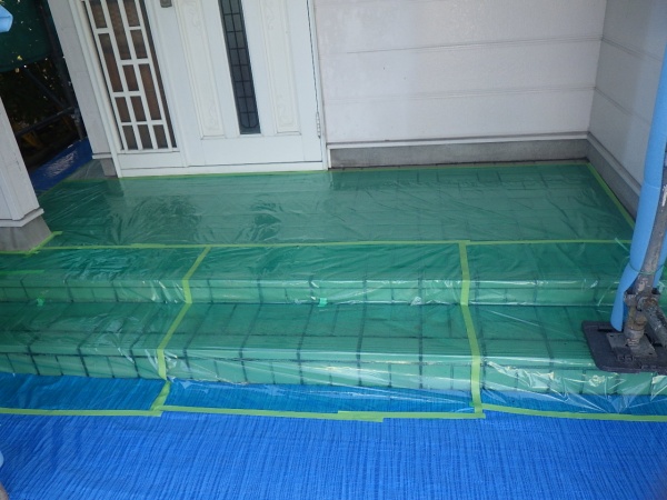 土間養生が終了しました