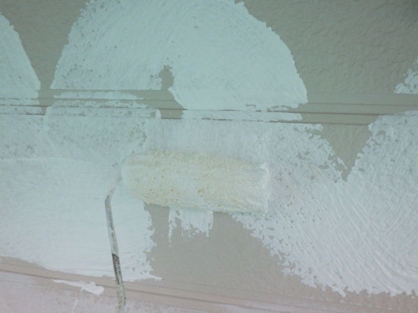 外壁の下塗り中です