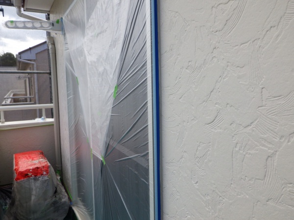 外壁塗装用の養生終了です