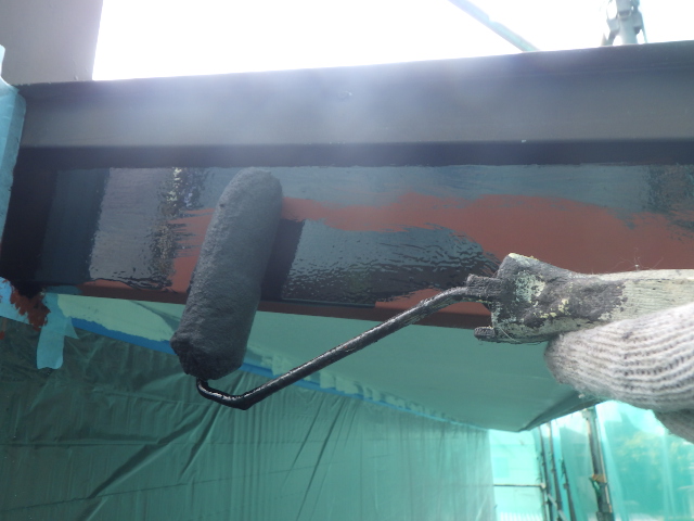 破風中塗り中です