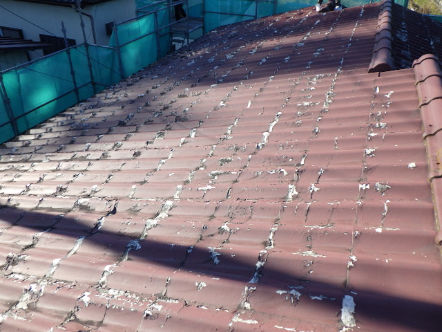 施工前の南面屋根です