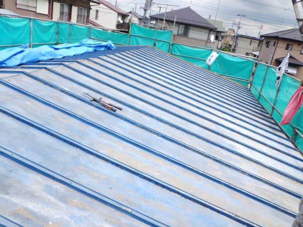 南面屋根の清掃終了です