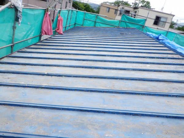 南面屋根の清掃終了です