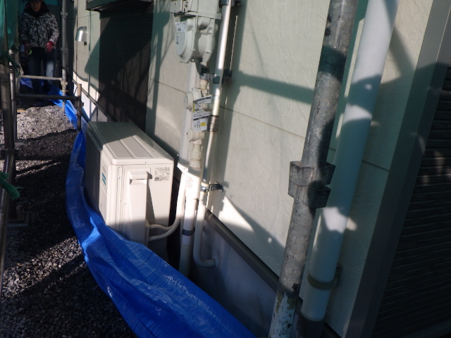 高圧洗浄後の１階外壁の状態です