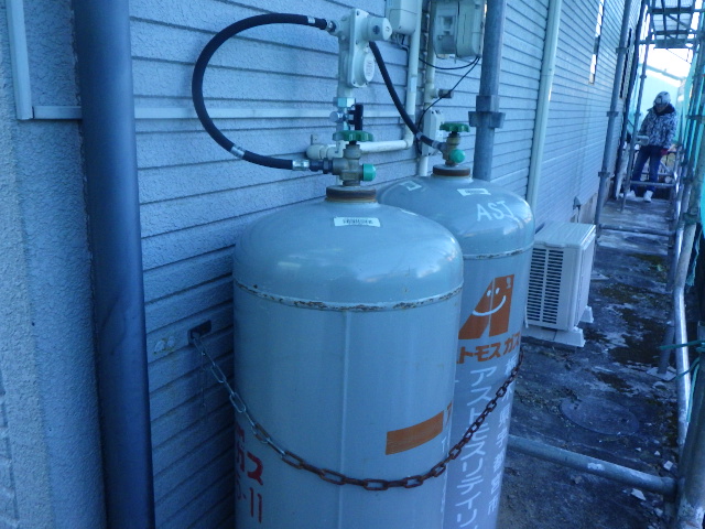 下段外壁の施工前です