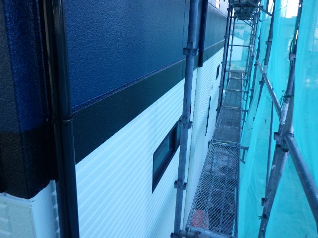 中段外壁の施工後です