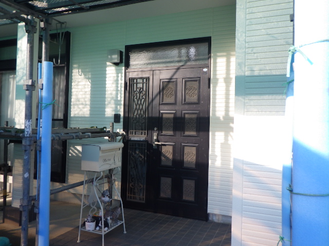 下段外壁の施工後です