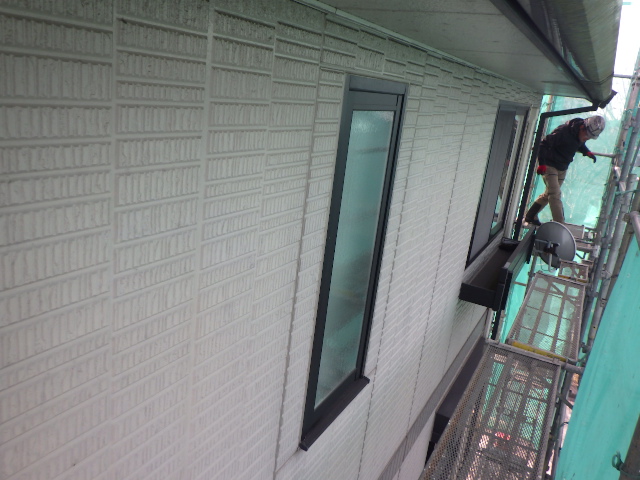 施工前の上段外壁の状態です