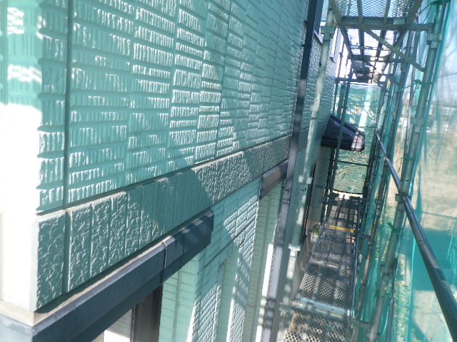 施工後の中段外壁の状態です