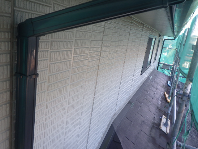 施工後の上段外壁の状態です