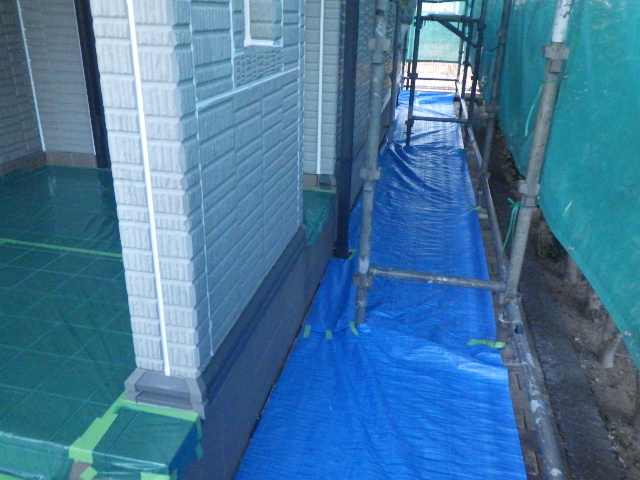 土間養生が終了しました