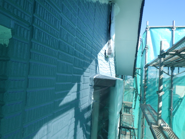 外壁の中塗り終了です