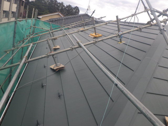 施工後の大屋根北面の状態です