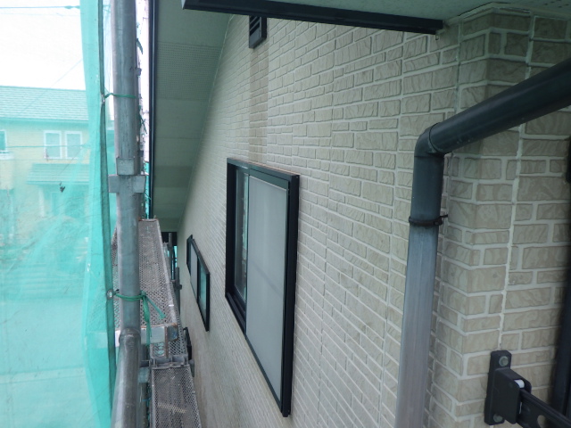 上段外壁の施工前です