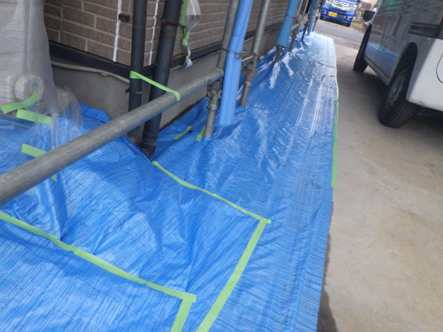 土間養生が終了しました