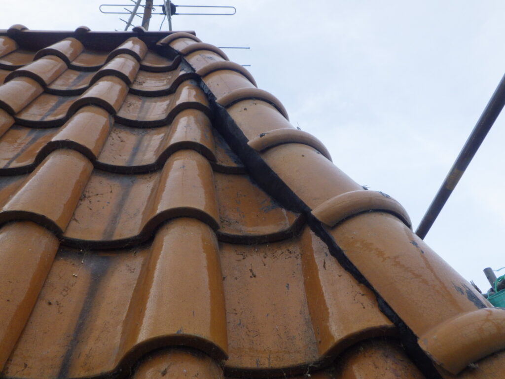 施工後の隅棟の状態です