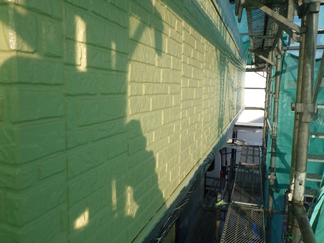 パラペット外壁の施工後です