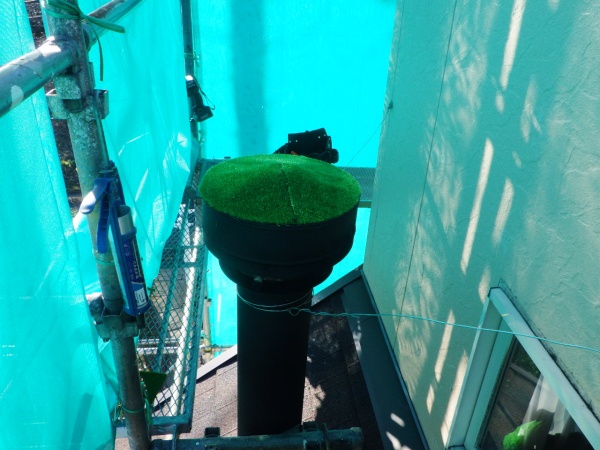 人工芝を貼り付けました