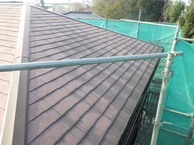 高圧洗浄後の屋根の状態です