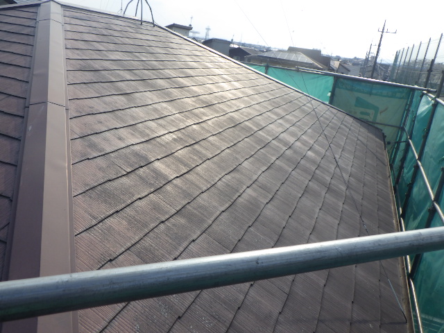 高圧洗浄後の屋根の状態です