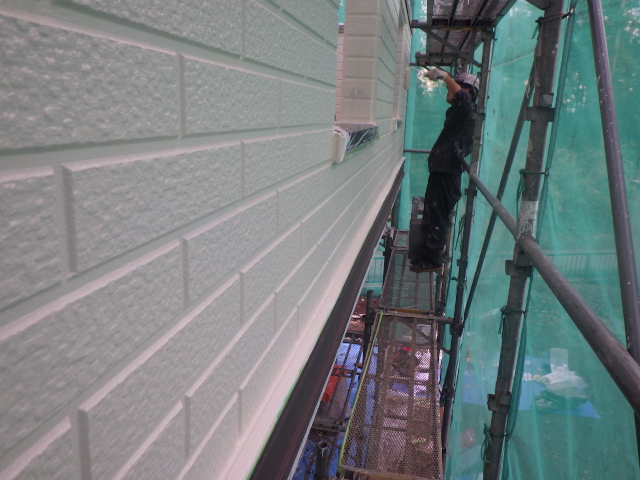外壁上塗り塗装終了です