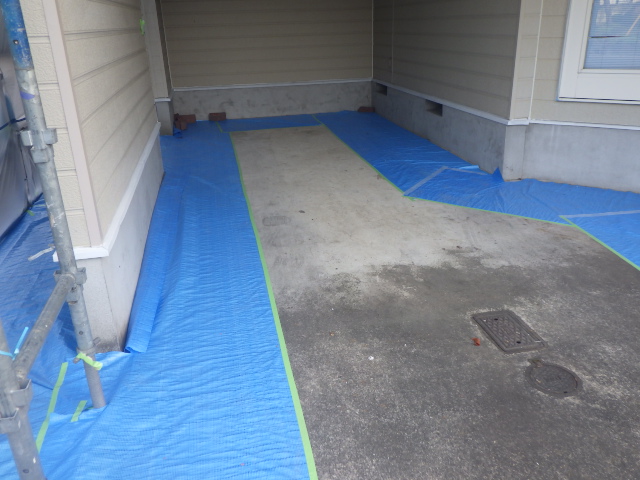 土間養生をしました